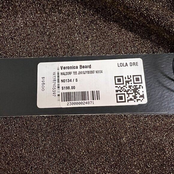 Veronica Beard Waldorf Sparkly Ruched-Sleeve Tee, size Small, NWT - Picture 5 of 8